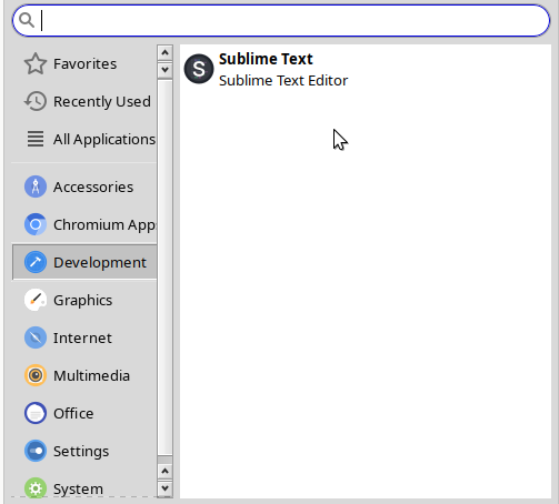 Sublime Text 4 appearing in Whisker menu